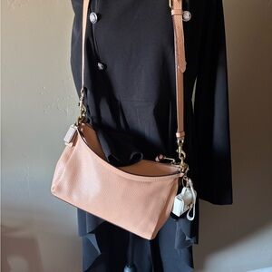 COACH Shay Style 601 Pebbled Leather Shoulder & Crossbody Bag in Blush Peach